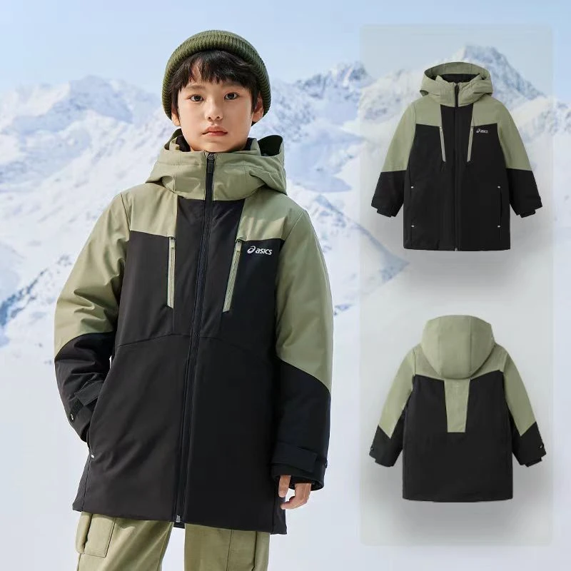 【官方旗舰】Asics/亚瑟士童装中长羽绒服保暖外套亲子334241073013