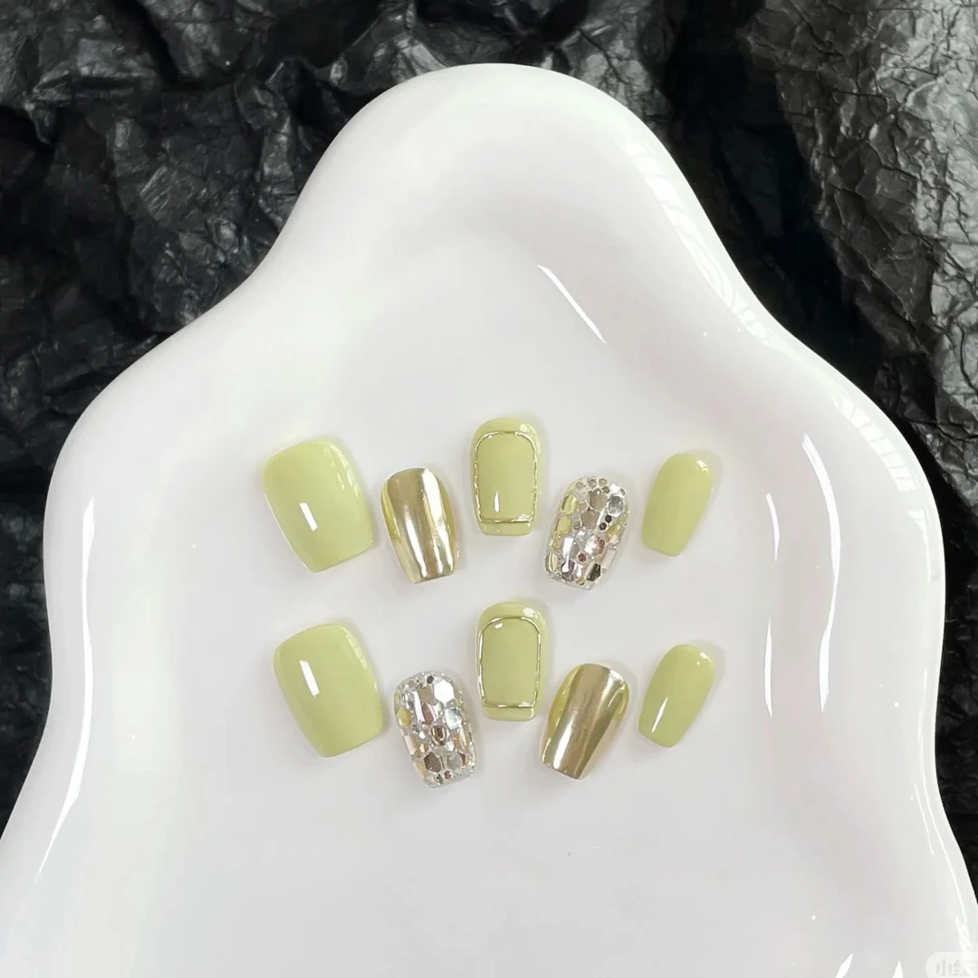 【牛油果】纯手工穿戴甲显白气质百搭韩式亮片指甲贴美甲贴片