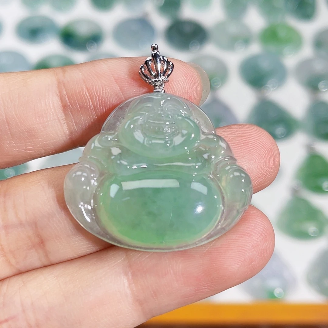 颈饰18K金镶嵌翡翠吊坠