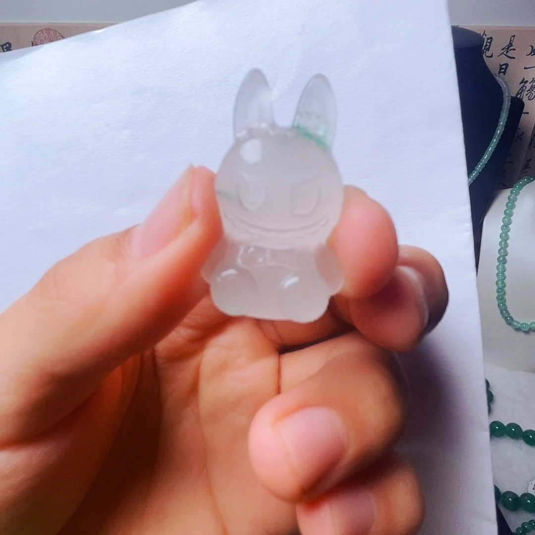 石英质玉（非洲翠）未镶嵌吊坠(赠链)