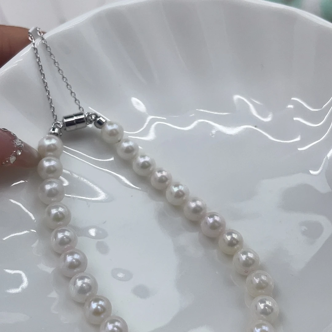 银S925镶嵌海水珍珠手绳