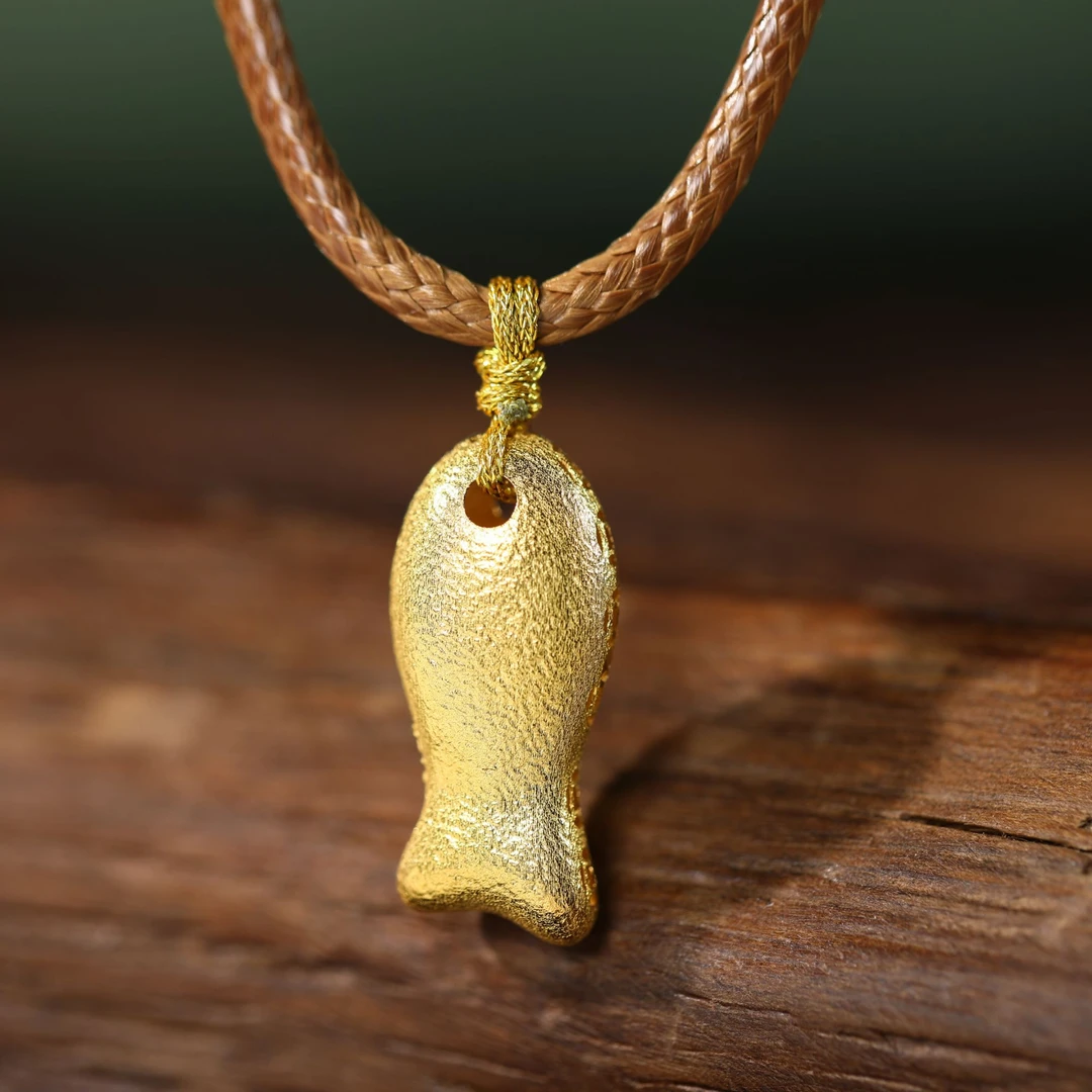 18K金鱼吊坠X34115