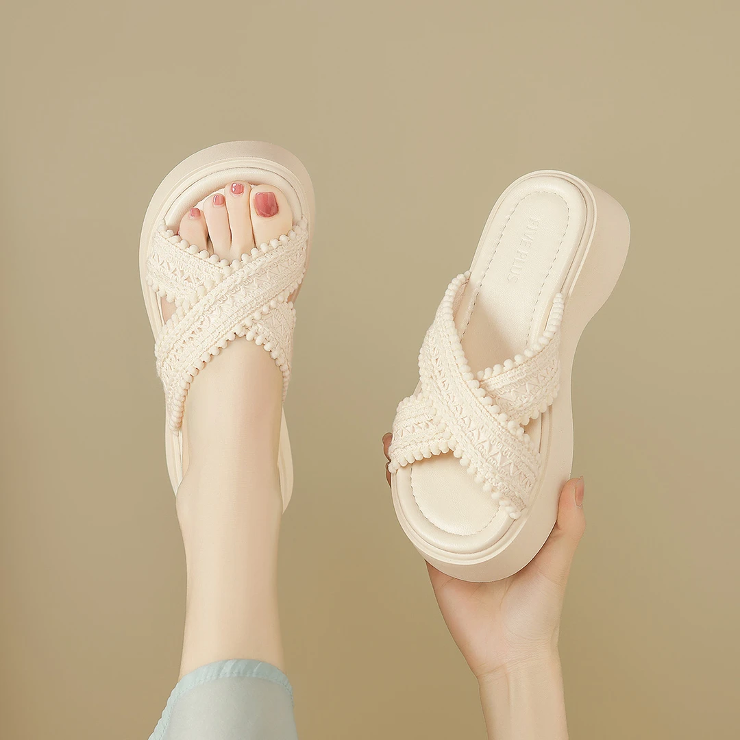 上班不累脚女拖鞋防滑一字拖凉拖鞋增高女鞋厚底网红