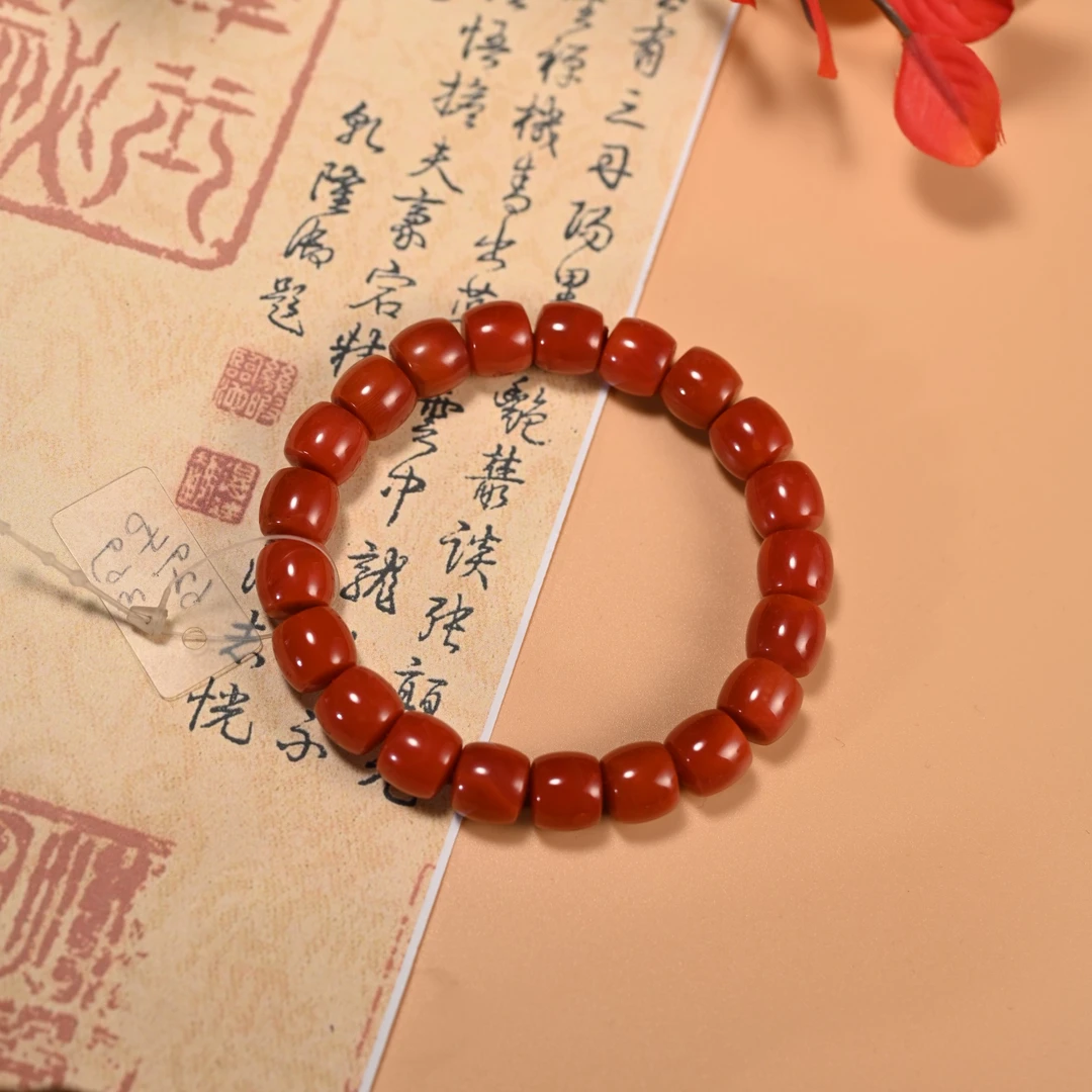 lot8870 25YU106982玛瑙南红手串珠径10.4/匡时