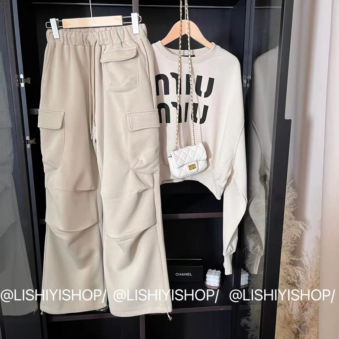 【李十一LISHIYI】松紧腰抽绳休闲工装裤 X048