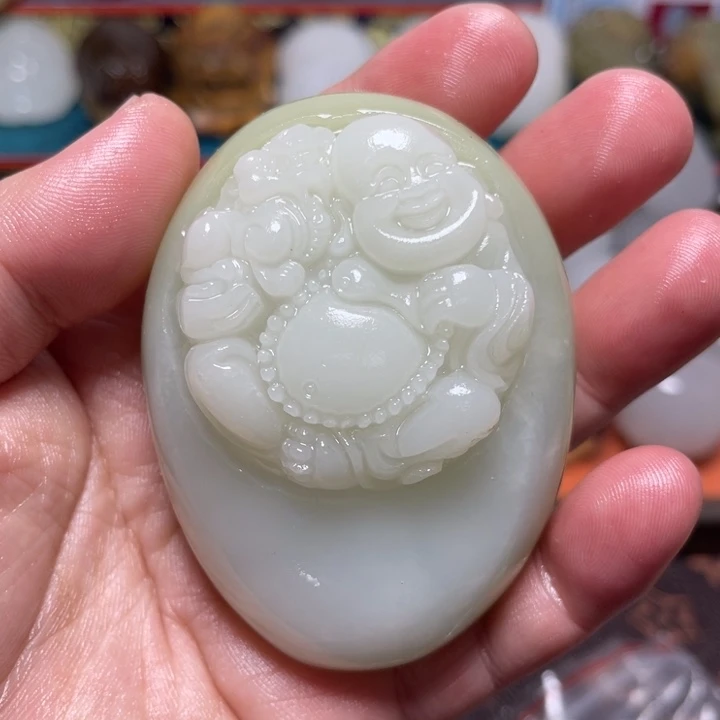 石材天然方解石手把件不退换