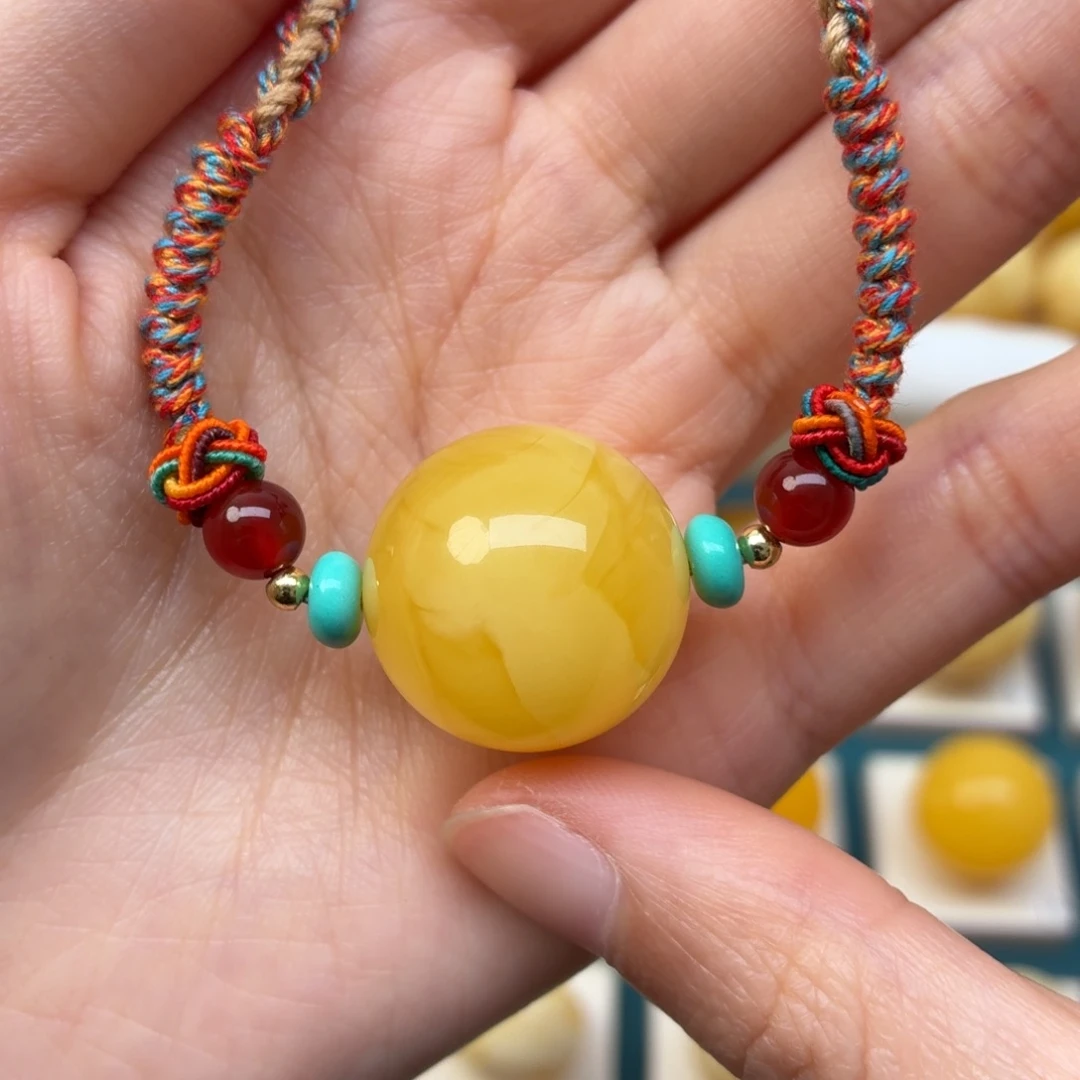 蜜蜡未镶嵌裸石20锁骨链