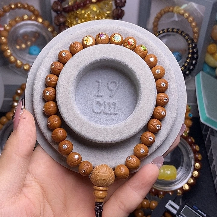 手串猴头核桃猴头雕刻凤眼9mm闪购10