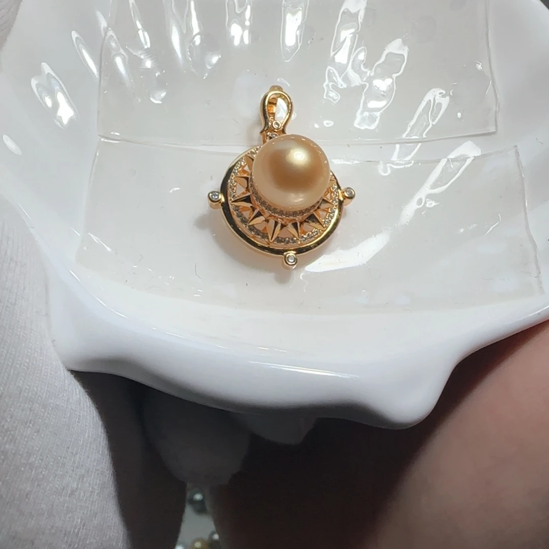 海水珍珠银S925镶嵌颈饰