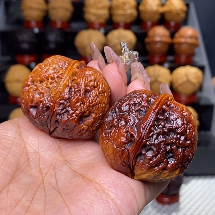 文玩核桃把件七彩大元宝55号