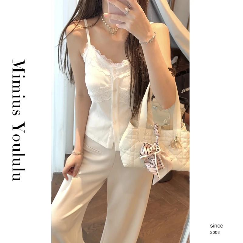 【mimius】P 法式纯欲蕾丝拼接背心（不含胸垫） G03226