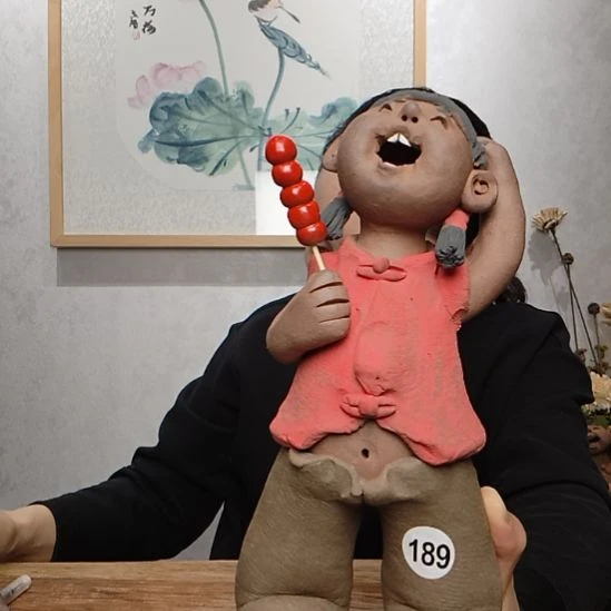 *****不规则粗砂羲媧娃系列作品糖葫芦女娃