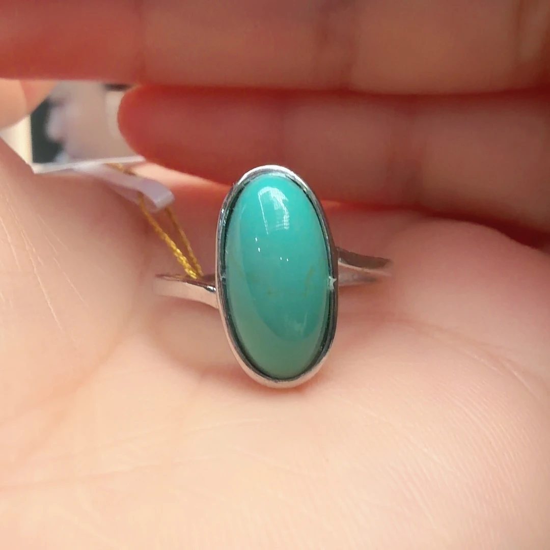 绿松石银S925镶嵌戒指