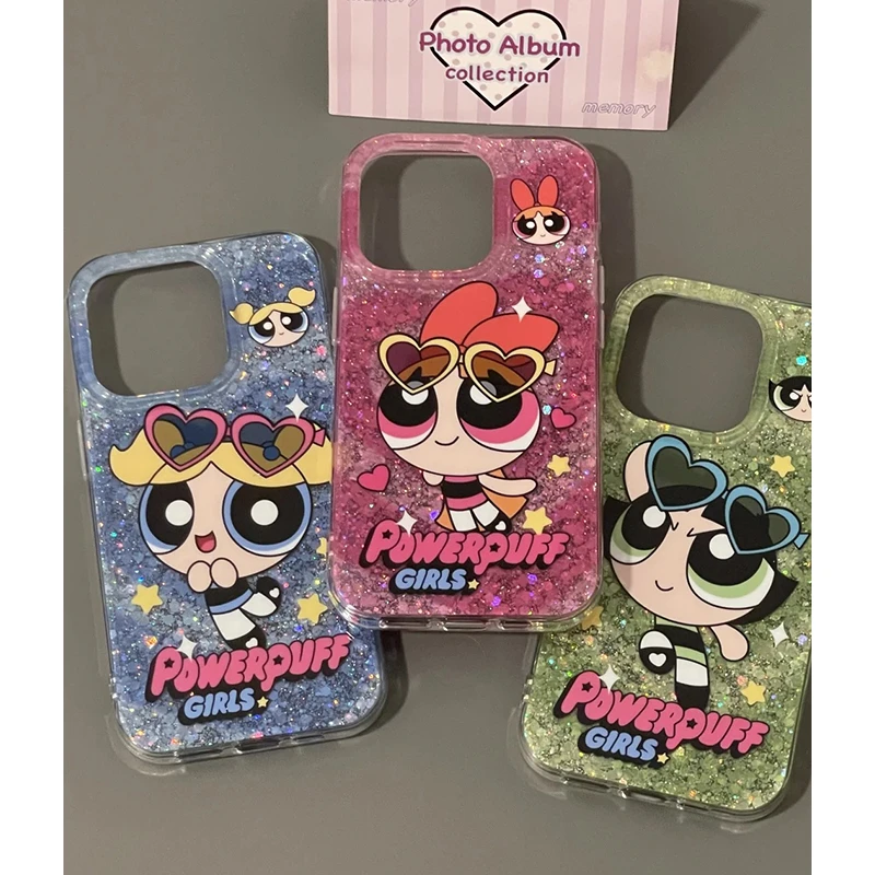 日韩闪粉飞天女警适用苹果16手机壳iPhone13promax/15卡通11女14