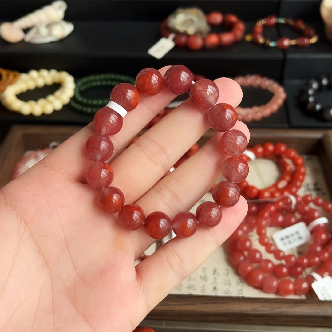 未镶嵌手串南红玛瑙紫底妖火塔链