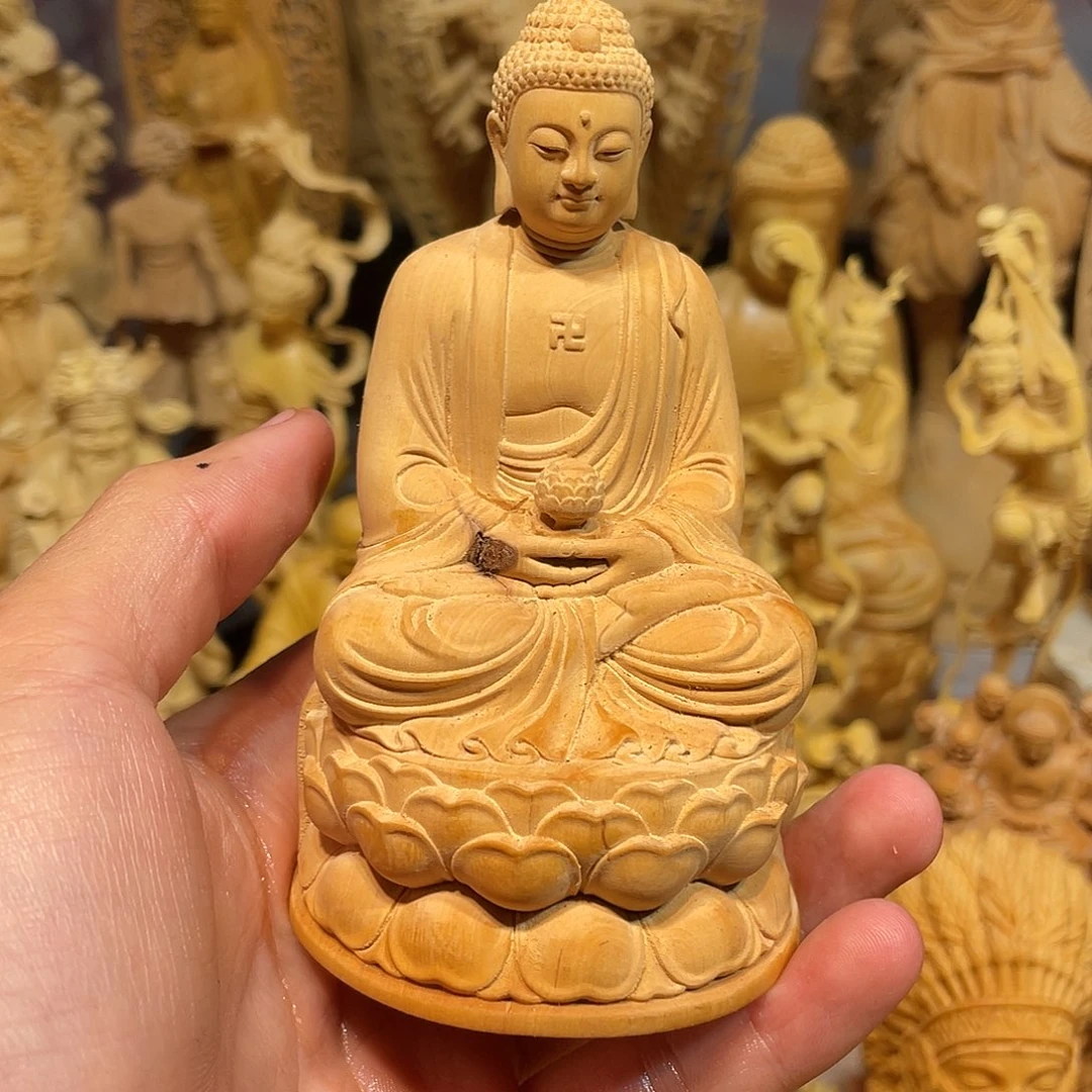 黄杨木瑕疵坐如来