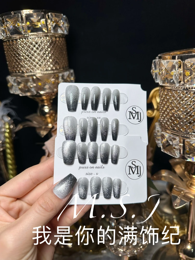 满饰纪|「国外订单29」轻奢钻饰网红穿戴甲手工美甲纯欲甲片指