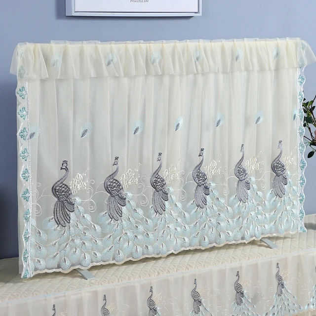 路氏开机不取液晶电视机罩套55英寸曲面防尘套65壁挂式50蕾丝盖布