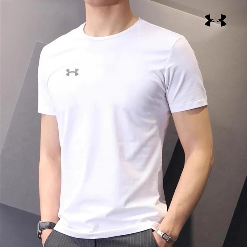 安德玛速干短袖T恤白色夏季男女百搭透气跑步t运动上衣健身训练服