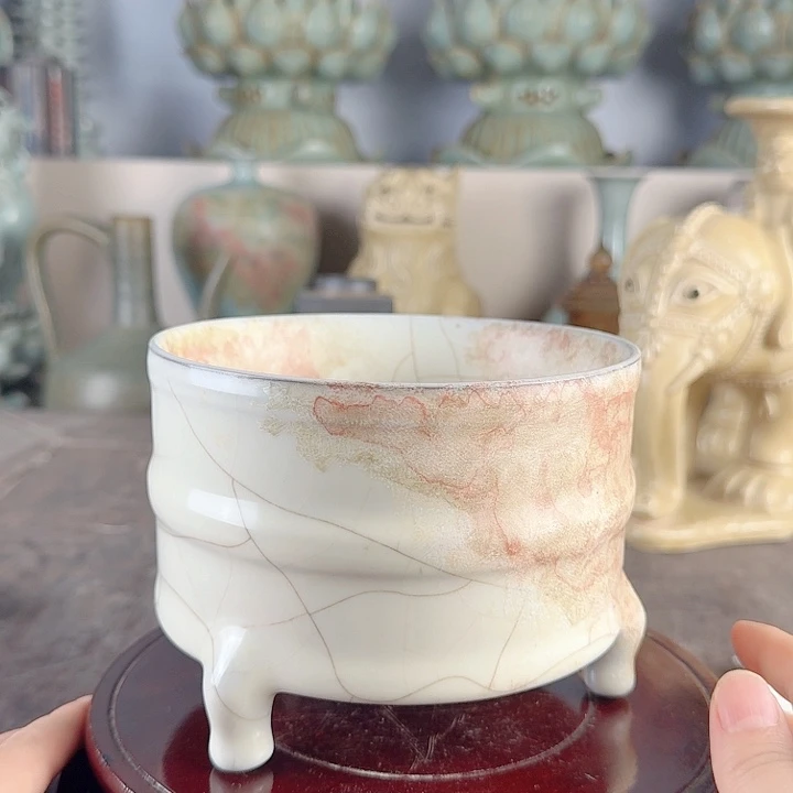 官窑三足奁品相完美