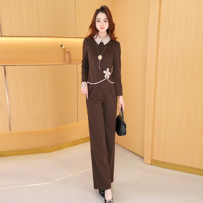 【两件套】秋季时尚女神修身洋气宽松气质休闲百搭显瘦减龄女装套裤