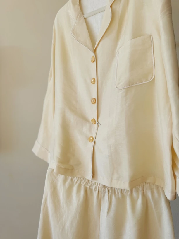 高货 美极了丝麻长袖长裤家居服套装