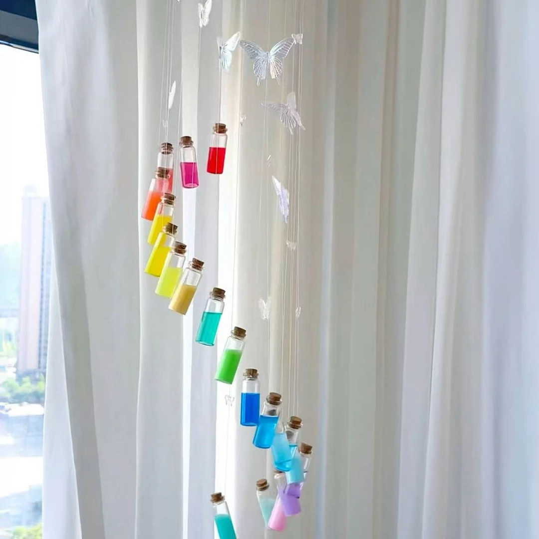蝴蝶瓶子风铃挂件挂饰手工diy室内外挂墙装饰品送女朋友闺蜜礼物
