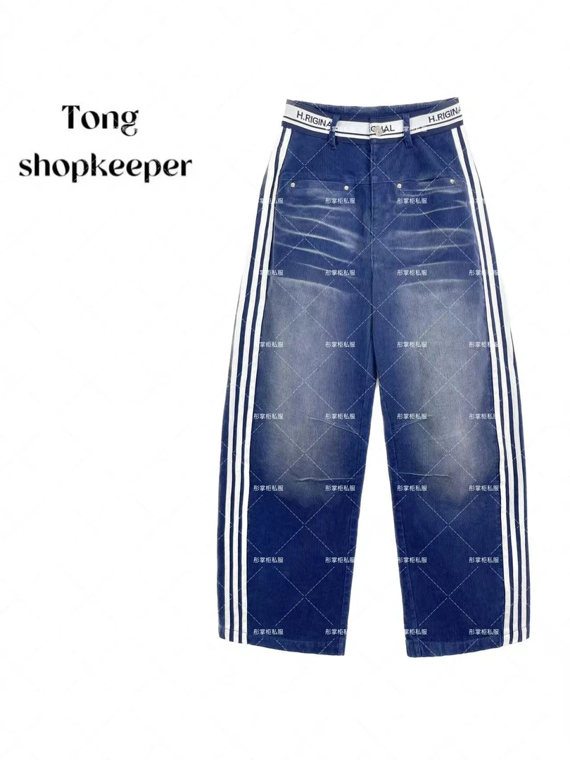 QJ/彤掌柜1682319 早秋25欧货灯芯绒猫须条纹设计师高级感休闲裤