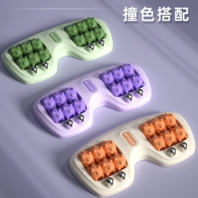 足部脚部脚底按摩器足疗养生家用腿部穴位磁疗四排滚轮足底按摩器