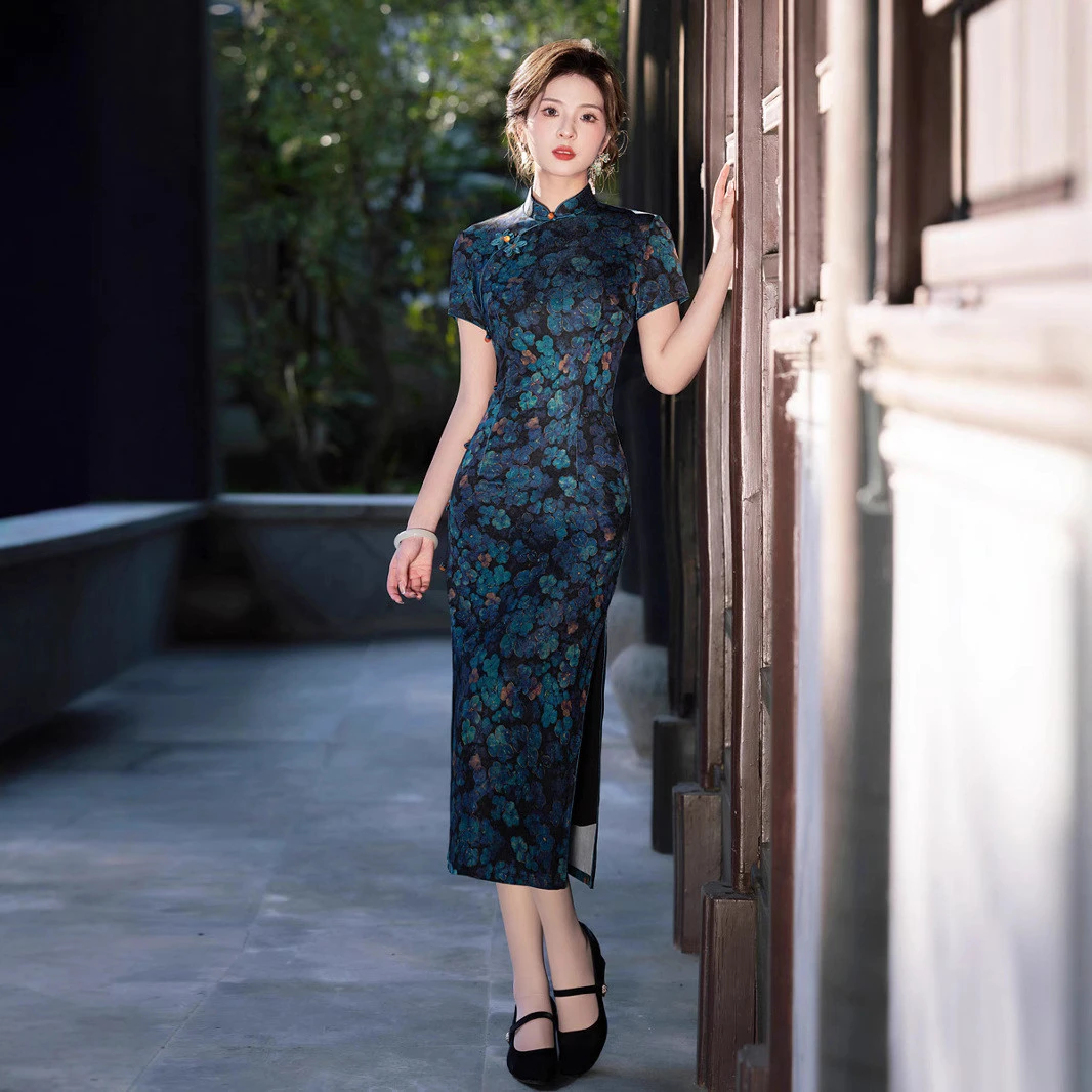 老上海旗袍新中式高级长款民国风女2025新款春夏改良日常雍容典雅