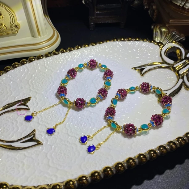 V930-紫牙乌石榴石设计款手链-多样性发其一约11mm左右