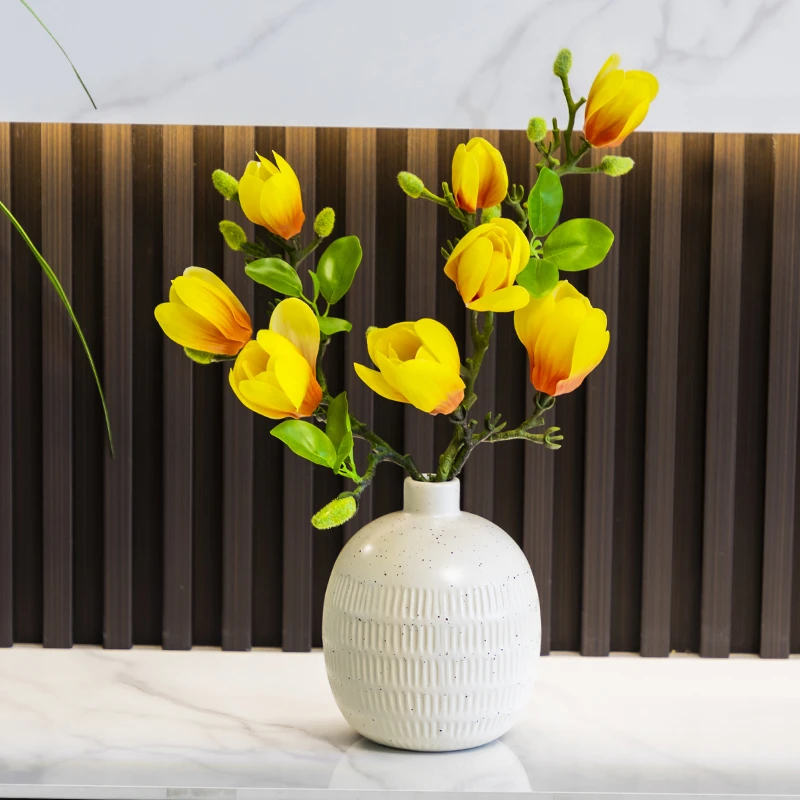 【送花瓶】玉兰花苞PU高档插花中式客厅摆设摆件家居软装水洗假花