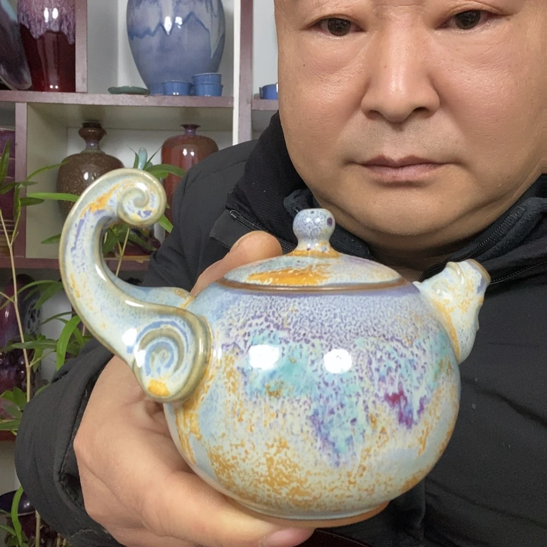 壶钧瓷茶壶手拉胚高温窑变