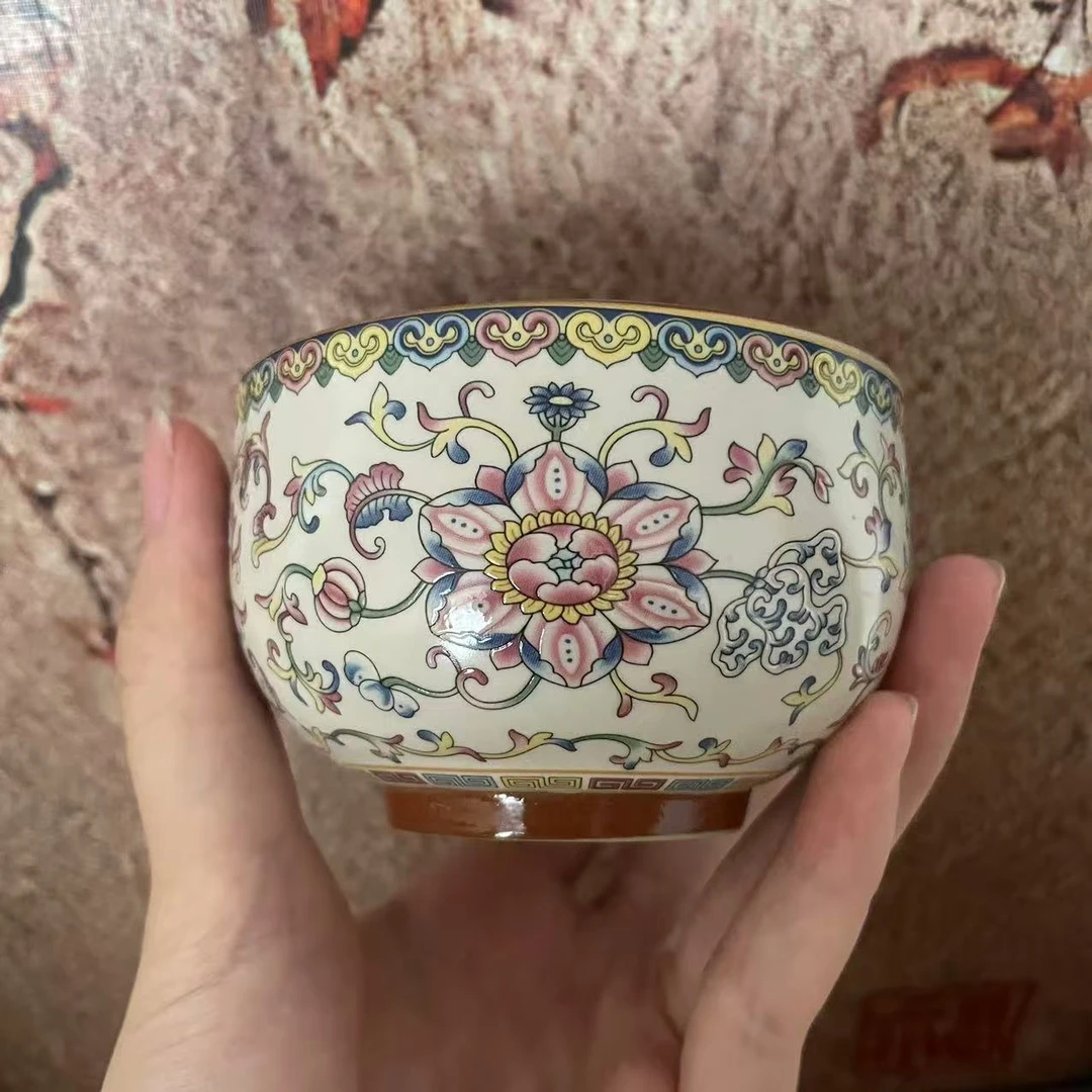 复古宫廷五彩珐琅彩缠枝莲主人杯