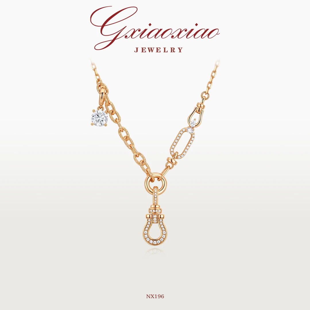 G XIAOXIAO 镀K金 法式气质高级设计师款经典马蹄项链 NX196