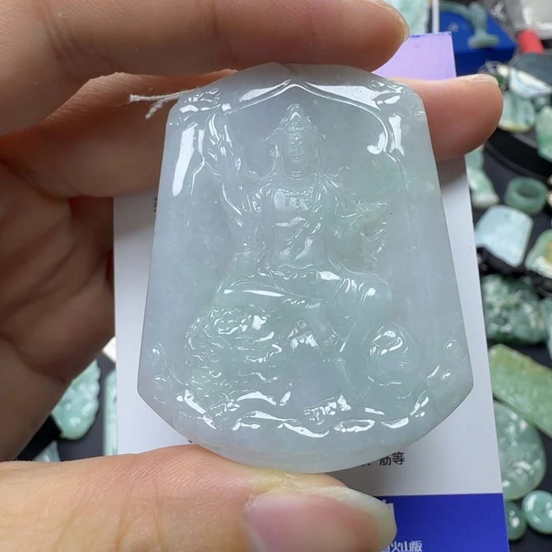 翡翠未镶嵌颈饰缅甸翡翠，文殊