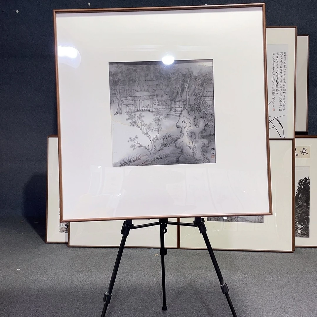 国画手绘作品带框发货
