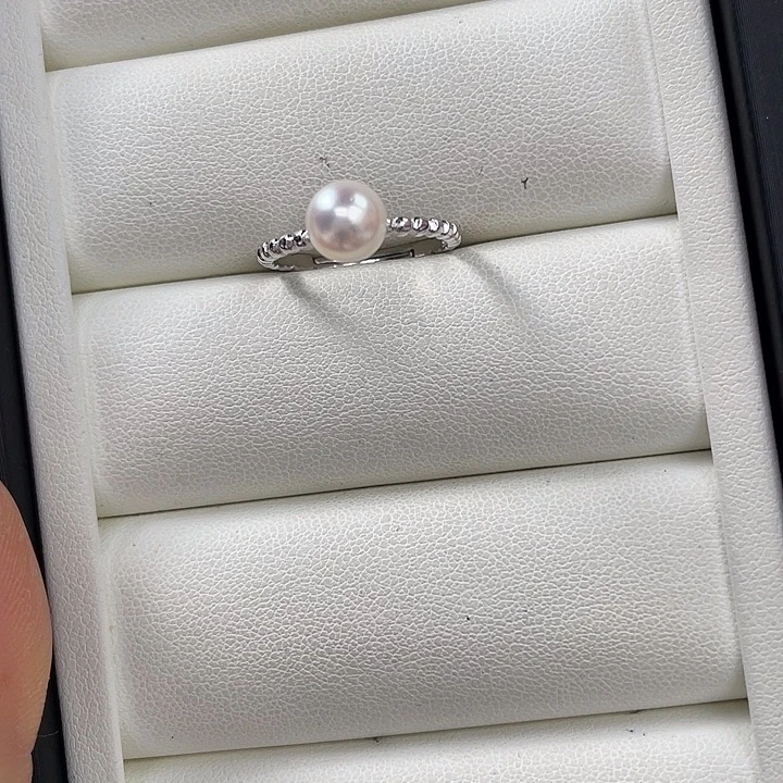 银S925镶嵌海水珍珠戒指
