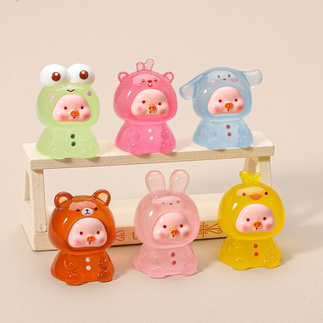 【直播拆】夜光坐坐小猪diy树脂摆件