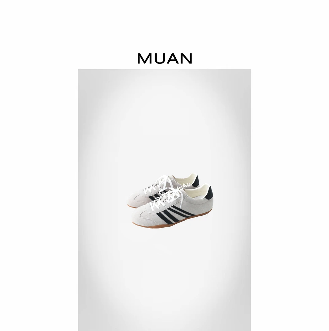 木岸MUAN：《复古四杠德训》定制复古平底单鞋德训鞋女LL-5900-1613