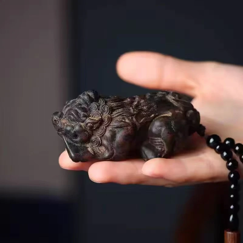 纯实木雕刻【招财貔貅】貔貅手把件摆件装饰品文玩手把件