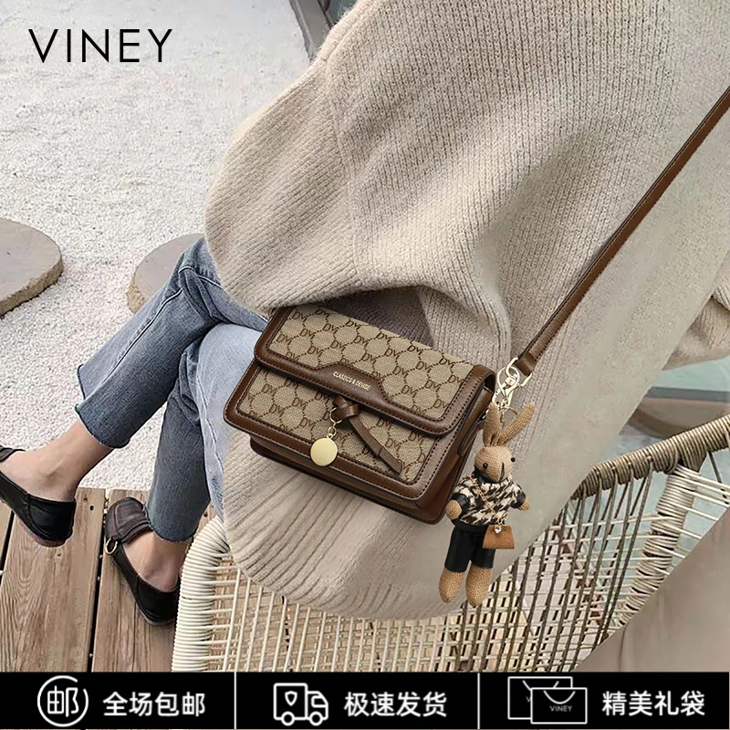 Viney包包女斜挎包2025单肩女包百搭小方包生日礼物送女友送老婆