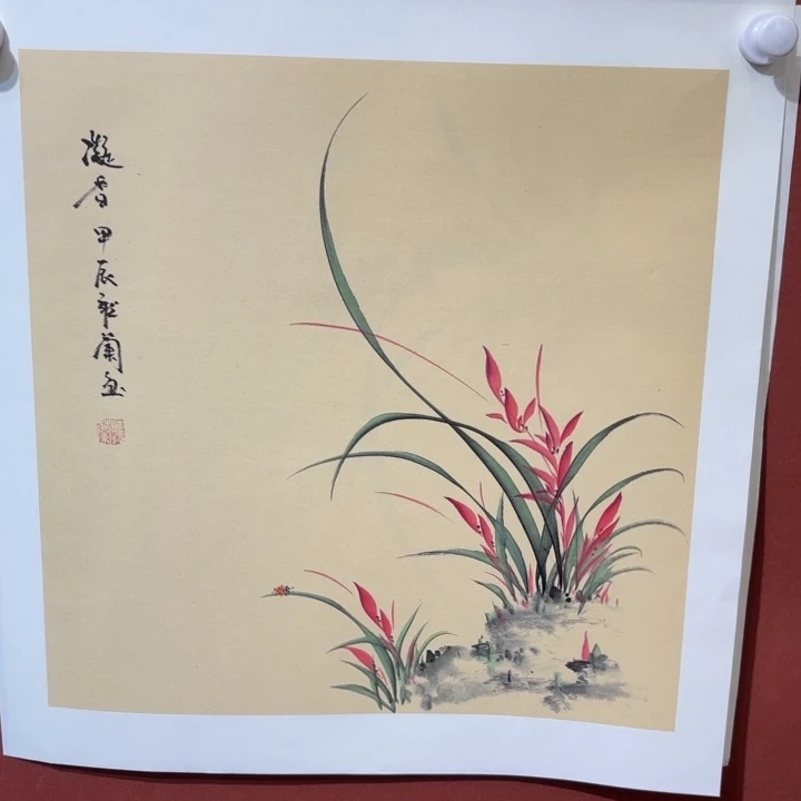 国画听兰老师花鸟