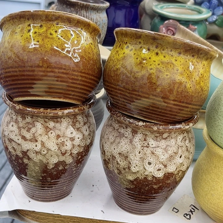 多肉绿植陶瓷花盆9.9包邮，有孔