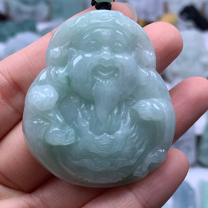 翡翠未镶嵌颈饰立体财神爷福利卡厚10+