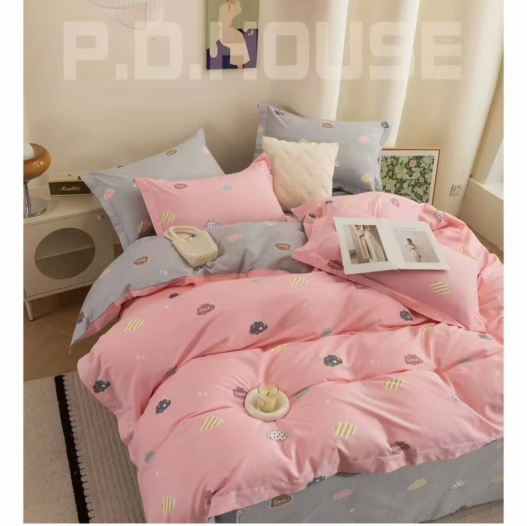 英子家纺-纯棉订制-纯棉高支高密斜纹棉面料-云朵梦-AB版