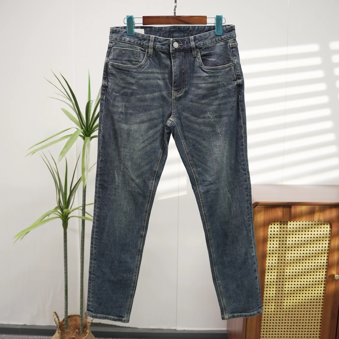 【卡】潮牌男女时尚简约水洗百搭牛仔长裤 00729-A8-4