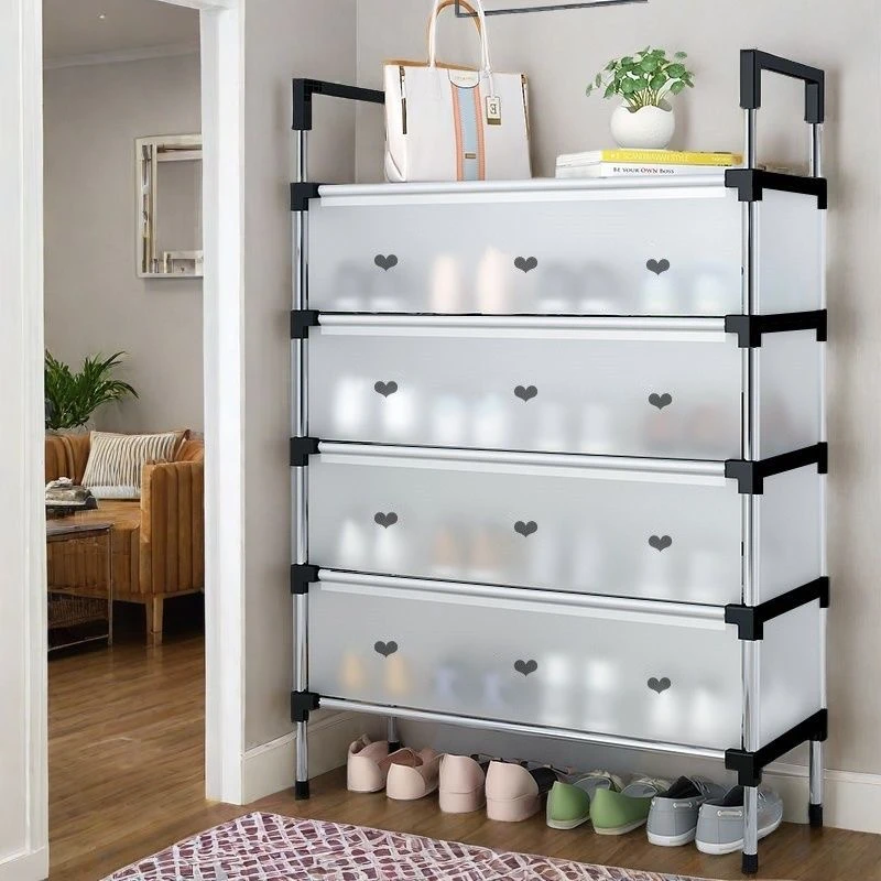 鞋柜新款2025爆款家用门口多层透明室内窄入户门鞋架收纳置物架