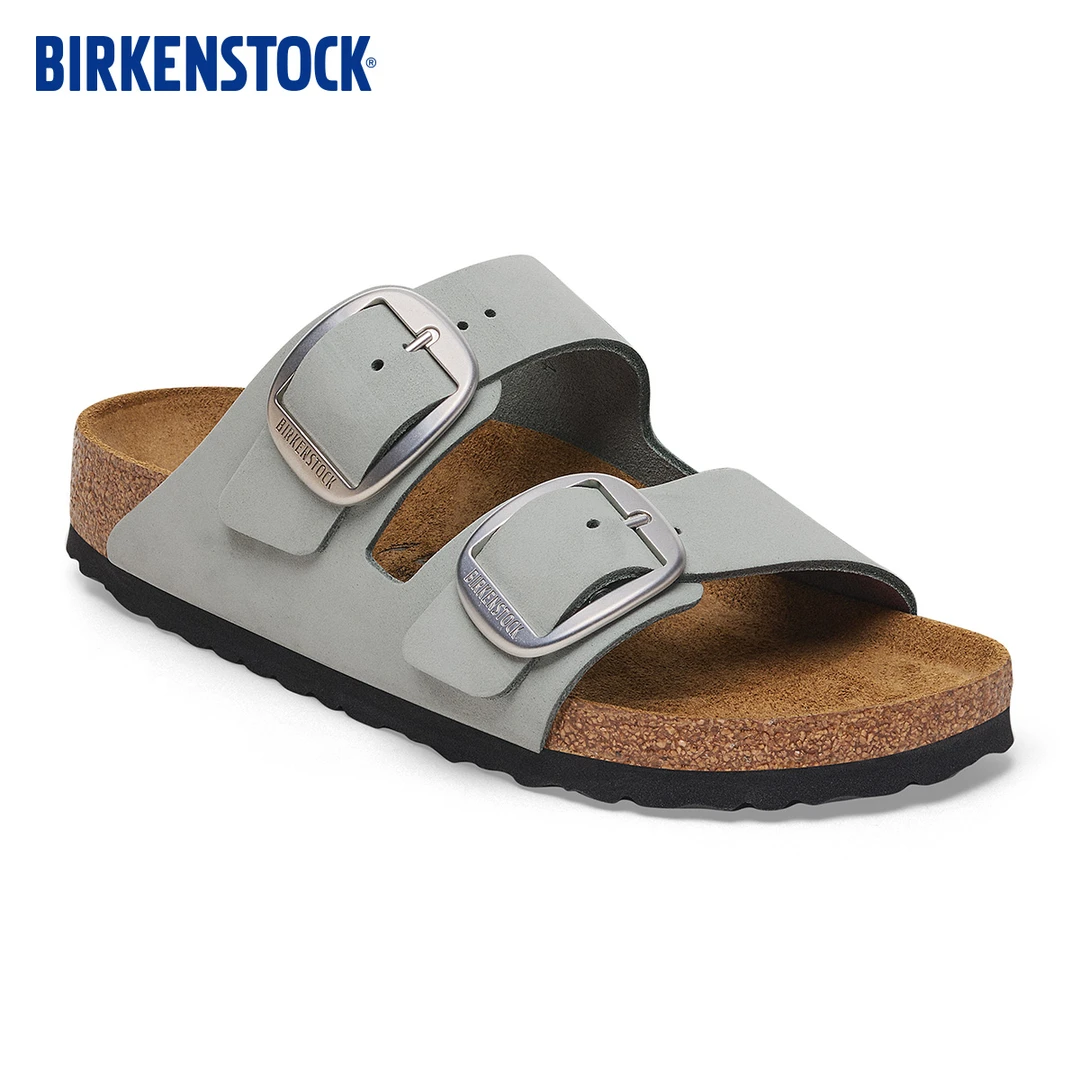 BIRKENSTOCK勃肯德国进口大扣女款牛皮绒面革Arizona双扣拖鞋