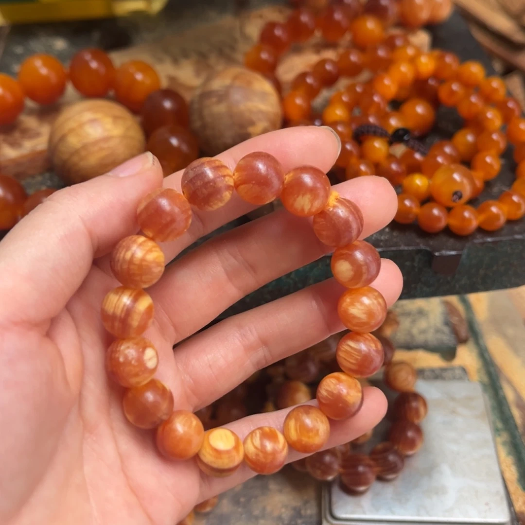 十***盼手串/手链松木（琥珀木）1.2满文